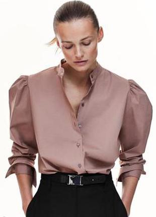 Стильна котонова блуза сорочка з акцентними плечима massimo dutti 🔥🔥🔥