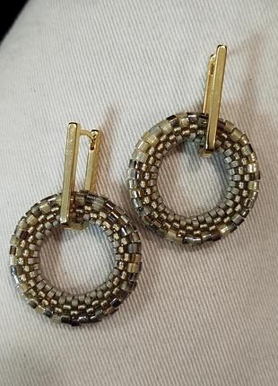 Серьги конго из японского бисера