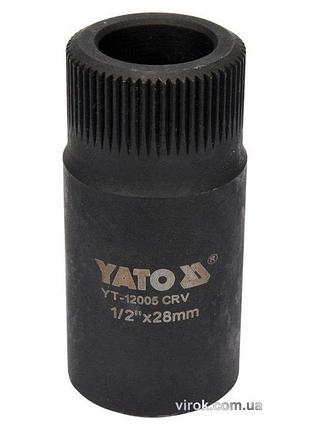 Насадка-ключ к форсунковым камерам двигателя "mersedes" yato: квадрат- 1/2", ø- 28мм, l=58мм, cr-v [15]