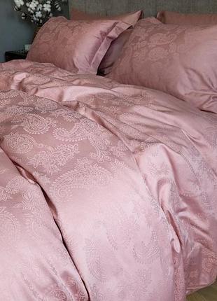 Сатин jacquard, paisley powder (євро на рез.)