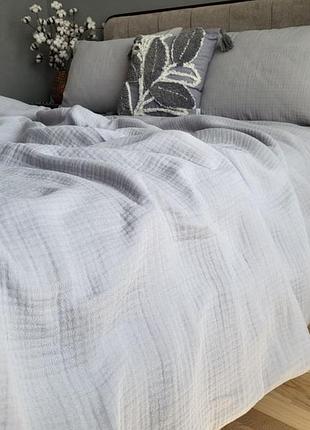 Single grey, muslin (плед 260*220см)