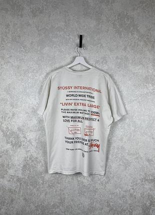 Чоловіча футболка stüssy international white в гарному стані, оригінал l