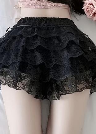 Чорні мереживні шорти coquette core