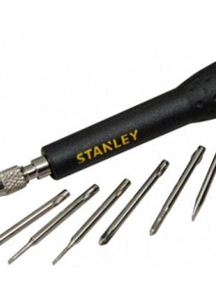Викрутка-тримач з прецизійними насадками stanley : sl і ph, в футлярі, 9 шт