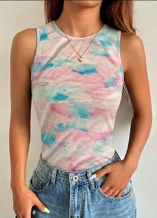 ☁️ майка c&amp;a tie-dye акварель ✨ твой must-have для спорта и лета xs-s
