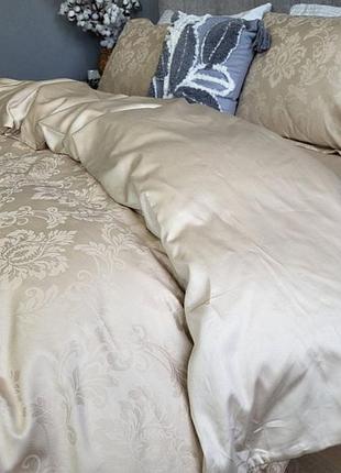 Сатин jacquard, tiara beige​ (сімейний)