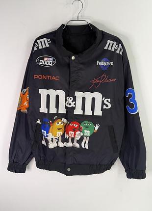 Nascar 2000 m&ms racing team printed bomber jacket y2k unisex l size