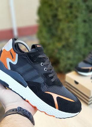Adidas nite jogger чёрные с оранжевым