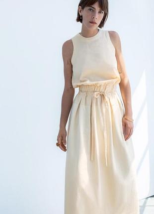 Zara платье длинный хлопок-платье миди размер l