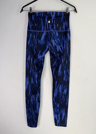 Lululemon blue black wunder under high rise full ankle workout leggings 6 size