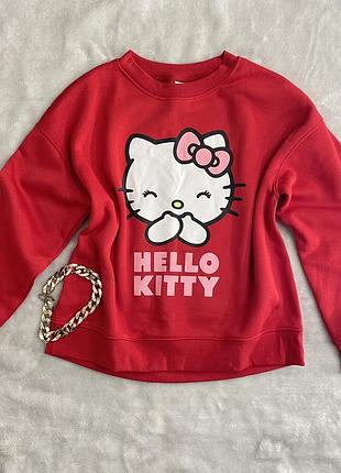 Червоний світшот hello kitty оверсайз