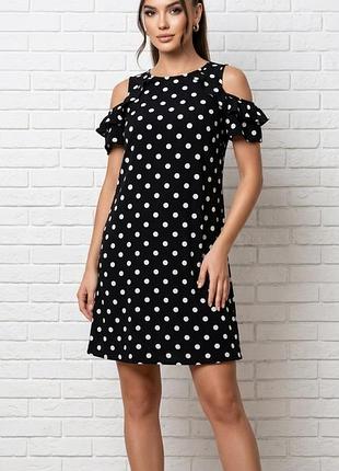 🌑 нова сукня в горошок dorothy perkins | відкриті плечі та рукави-волани | розмір l