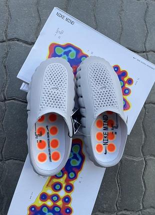 Дітячи та дорослі тапці nike mind 001 light grey 21,5cm-28cm