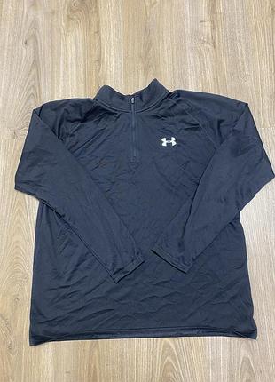 Бігова кофта under armour розмір л чоловіча чорна легенька з довгим рукавом на тренування тренувальна