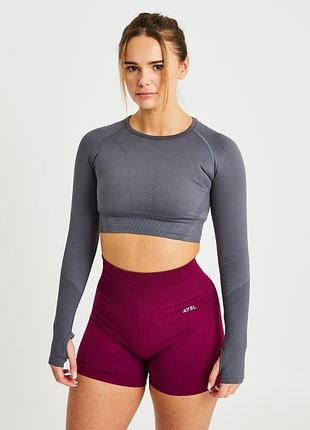 Women’s gray aybl cropped compression workout top