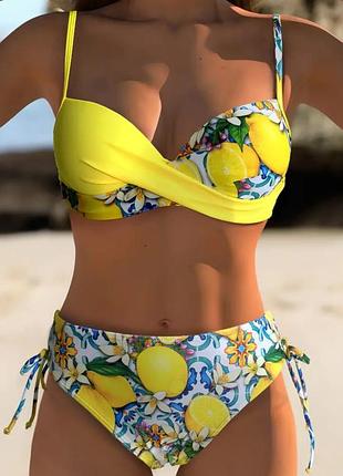 Яскраво жовтий лимонний купальник бікіні👙 розмір м (наш р. 46/48)