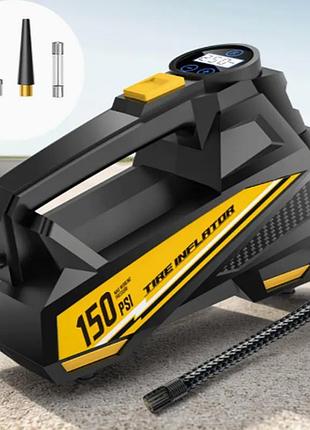 Компрессорный насос с фонариком та автоостановкой, 150psi