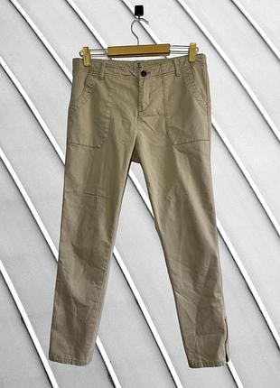 Жіночі штани timberland розмір m l 40 оригінал бежеві штани slim fit стрейчеві облягаючі штани з блискавками внизу стан ідеал як нові тімберленд m l
