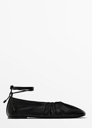 Лоферы балетки женские кожаные massimo dutti