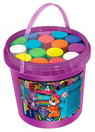 Крейда dankotoys кольорова серії крейдочка відро 16 штук кrd-01-01u