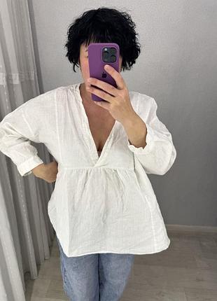 Шикарна блуза туніка льон zara