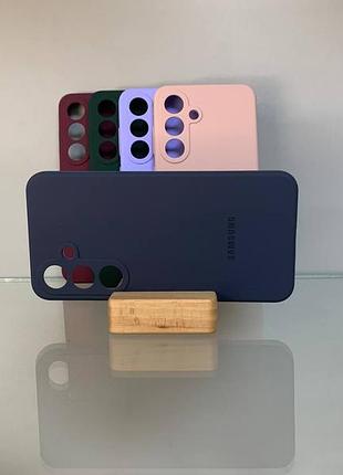 Samsung galaxy s25 | противоударный чехол с логотипом | soft touch | синий