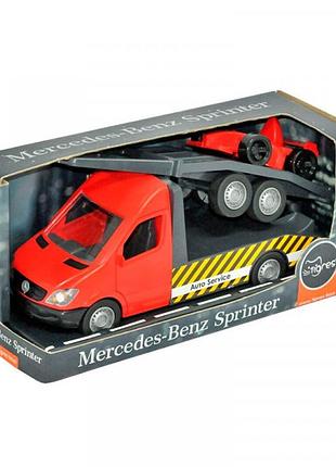 Машинка tigres mercedes-benz sprinter евакуатор з лафетом червоний 39740