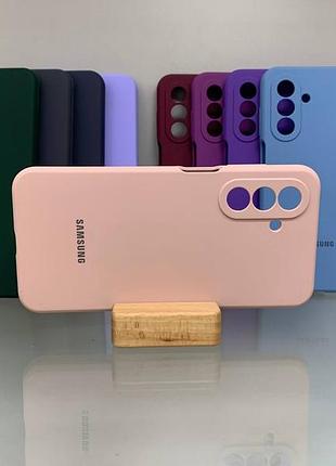 Samsung a26 | противоударный чехол с логотипом | soft touch | пудровый