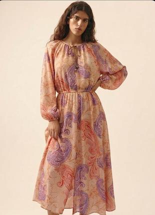 Платье миди с длинным рукавом h&amp;m состав вискоза размер м