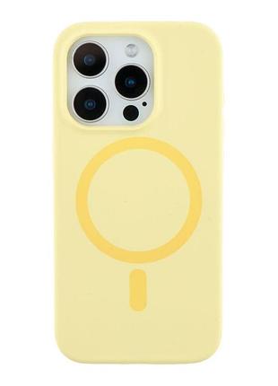 Чехол накладка glow silicone case with magsafe apple iphone 15 pro max yellow (36064_3606273)