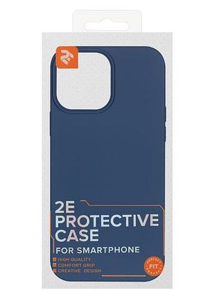 Чехол-бампер 2e basic liquid silicone для iphone 13 pro max, цвет: cobalt blue 3