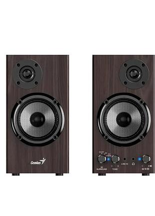 Колонки genius sp-hf520bt 20 вт 2.0 деревянный корпус темно-коричневый