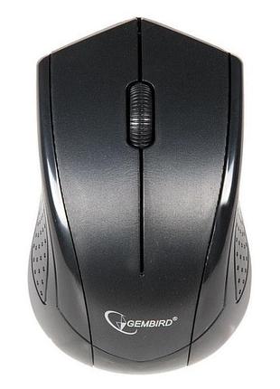 Беспроводная оптическая мышь gembird musw-101, 1200 dpi, питание от батарейки, черная