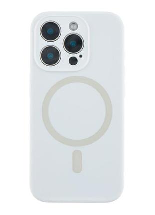 Чохол накладка з рамкою камери glow silicone case magsafe apple iphone 16 pro max white (36083_3606462)