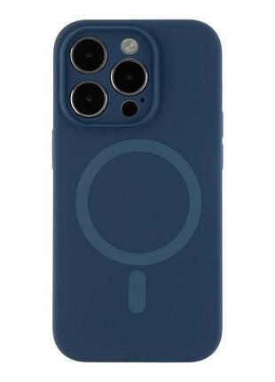Чохол накладка з рамкою камери glow silicone case magsafe apple iphone 14 pro max dark blue (36077_3606397)