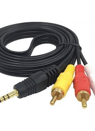 Кабель av 3.5mm m - 3xrca m value s0368 1.5m чорний