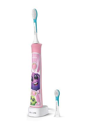 Электрическая зубная щетка philips sonicare for kids hx6352/42 розовый для детей 3+2 насадки звуковая
