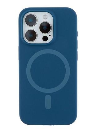 Чехол накладка glow silicone case with magsafe apple iphone 16 pro max dark blue (36067_3606297)