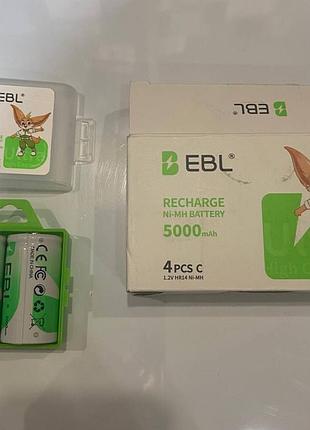 Аккумуляторы ebl c (r14) 5000 mah ni-mh (4 шт): мощные, перезаряжаемые, супер качество для любой техники!