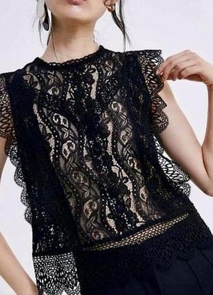 Нарядний мереживний топ zara