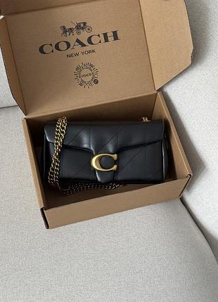 Сумка coach tabby shoulder bag 26 with quilting brass/black