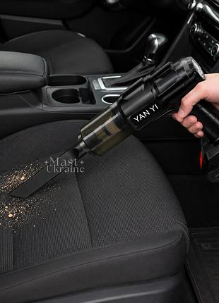 Пылесос автомобильный беспроводной yan yi vacuum cleaner 18.5v для авто и дома с hepa фильтром и комплектом насадок, and-904