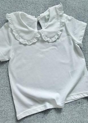 Біла футболка з комірцем  h&m