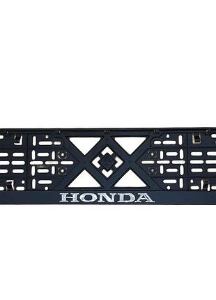 Рамка номерного знаку хром надпис honda пластик чорна 1шт