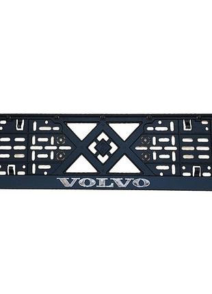 Рамка номерного знаку хром надпис volvo пластик чорна 1шт