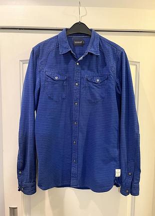 Рубашка мужская scotch&soda синяя хлопковая 50 р