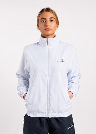 Легка, вінтажна, жіноча куртка sergio tacchini athletic lab у мінімалістичному, спортивному стилі. модель виконана у ніжному, світло-блакитному