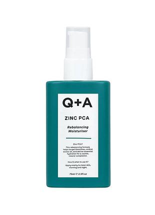 Зволожуючий крем для обличчя q+a zinc pca rebalancing moisturiser, 75 мл