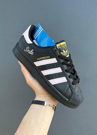Кросівки adidas superstar «smile» black/pink