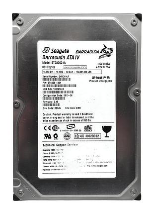 Жорсткий диск hdd 80gb 7200rpm 2mb ide 3.5 seagate barracuda ata iv st380021a